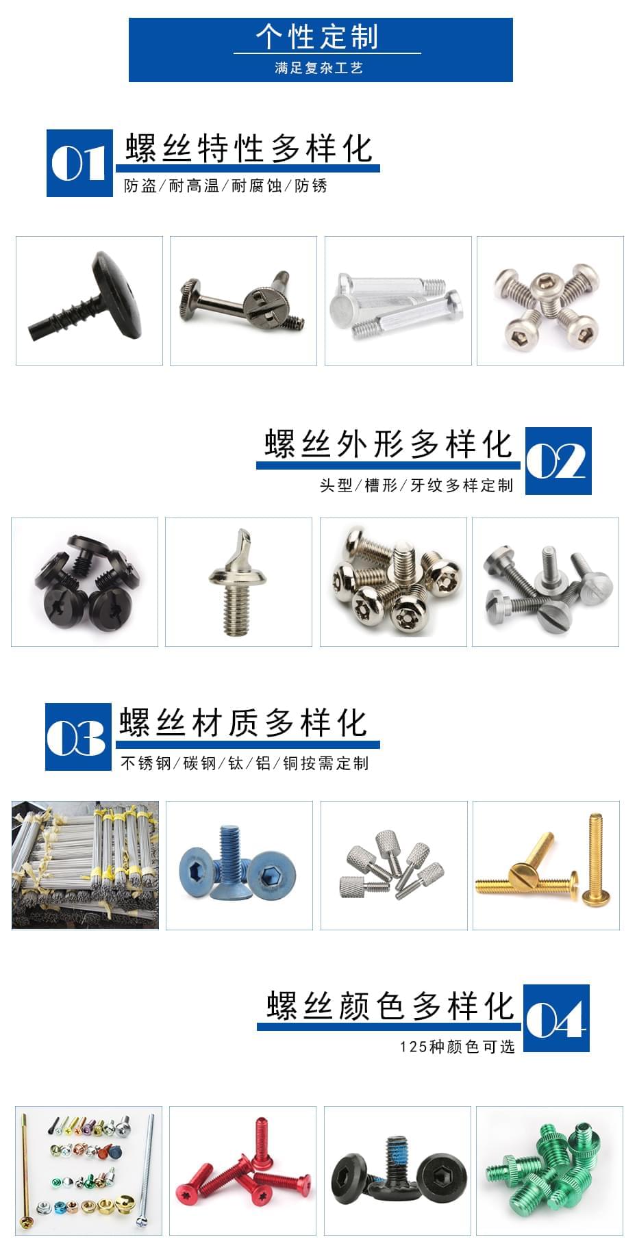 非标平头滚花螺丝